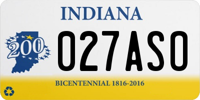 IN license plate 027ASO