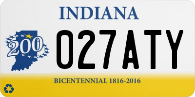 IN license plate 027ATY