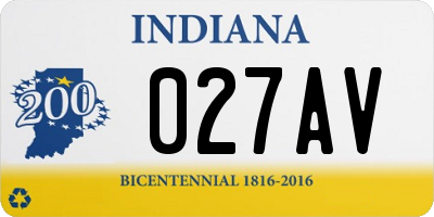 IN license plate 027AV