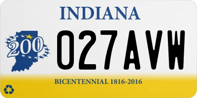 IN license plate 027AVW