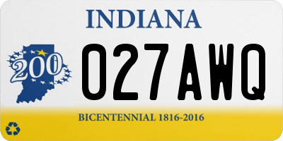 IN license plate 027AWQ