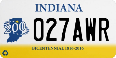 IN license plate 027AWR