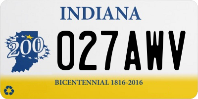 IN license plate 027AWV