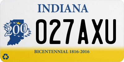 IN license plate 027AXU
