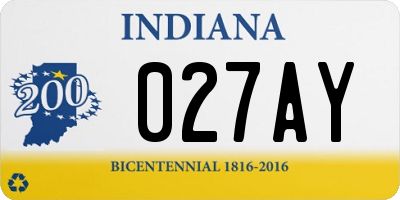IN license plate 027AY
