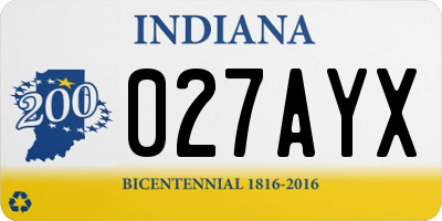 IN license plate 027AYX