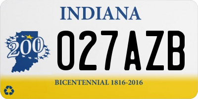 IN license plate 027AZB