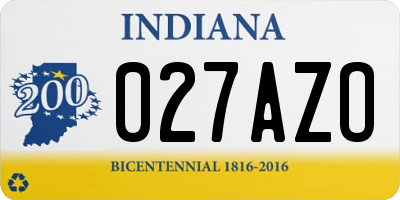 IN license plate 027AZO