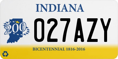 IN license plate 027AZY