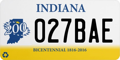 IN license plate 027BAE