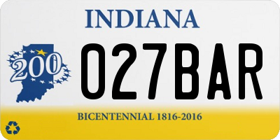 IN license plate 027BAR