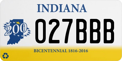IN license plate 027BBB