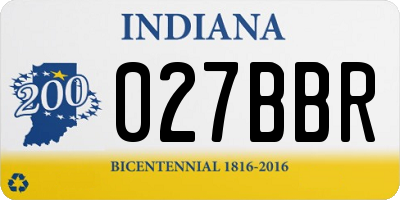 IN license plate 027BBR