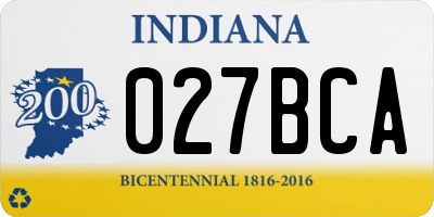 IN license plate 027BCA