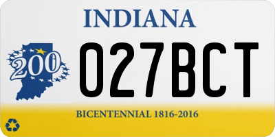 IN license plate 027BCT