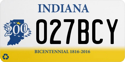 IN license plate 027BCY