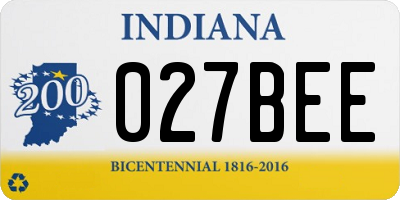 IN license plate 027BEE
