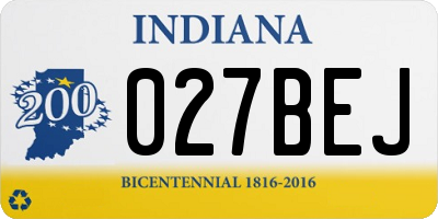 IN license plate 027BEJ