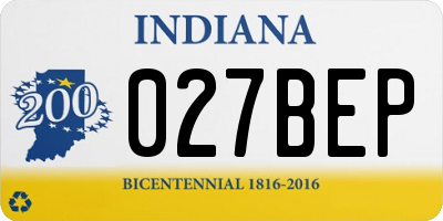 IN license plate 027BEP