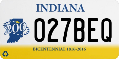 IN license plate 027BEQ