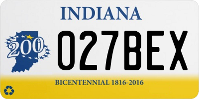 IN license plate 027BEX