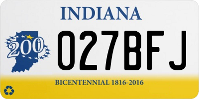 IN license plate 027BFJ