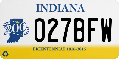 IN license plate 027BFW