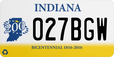 IN license plate 027BGW