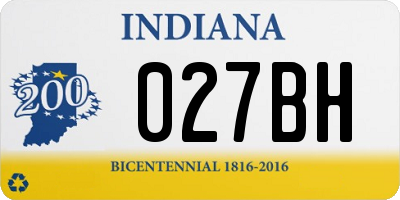 IN license plate 027BH