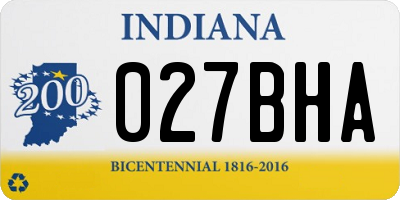 IN license plate 027BHA