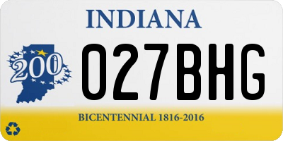 IN license plate 027BHG