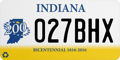 IN license plate 027BHX