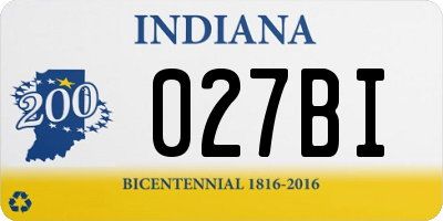 IN license plate 027BI