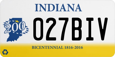 IN license plate 027BIV