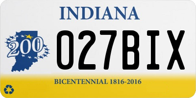 IN license plate 027BIX