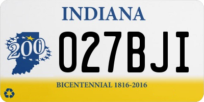 IN license plate 027BJI
