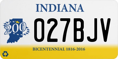 IN license plate 027BJV