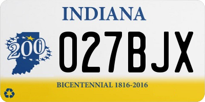 IN license plate 027BJX