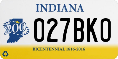 IN license plate 027BKO