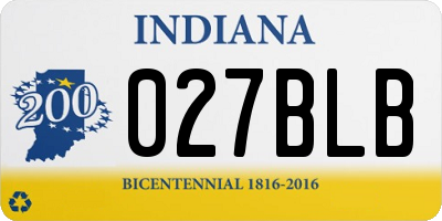 IN license plate 027BLB