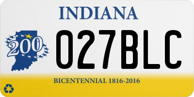 IN license plate 027BLC