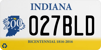 IN license plate 027BLD