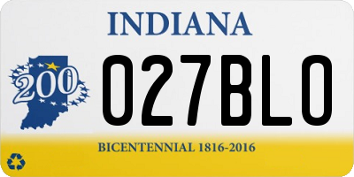 IN license plate 027BLO
