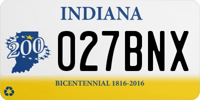 IN license plate 027BNX