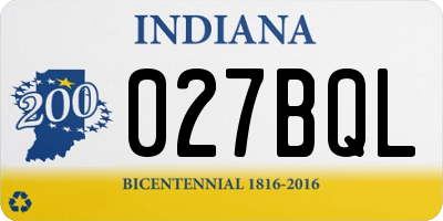 IN license plate 027BQL