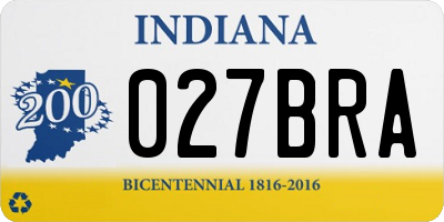 IN license plate 027BRA