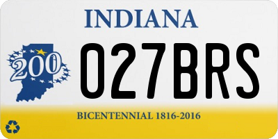 IN license plate 027BRS
