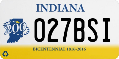 IN license plate 027BSI