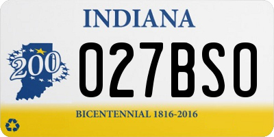 IN license plate 027BSO