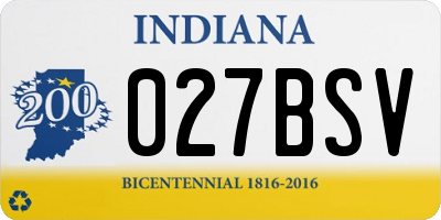 IN license plate 027BSV